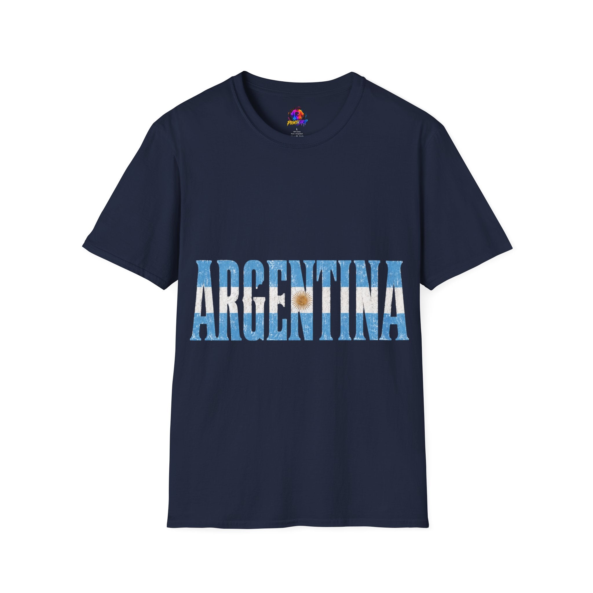 Argentina Beach Vibes T-Shirt — Distressed Blue "ARGENTINA" Graphic