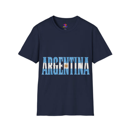 Argentina Beach Vibes T-Shirt — Distressed Blue "ARGENTINA" Graphic