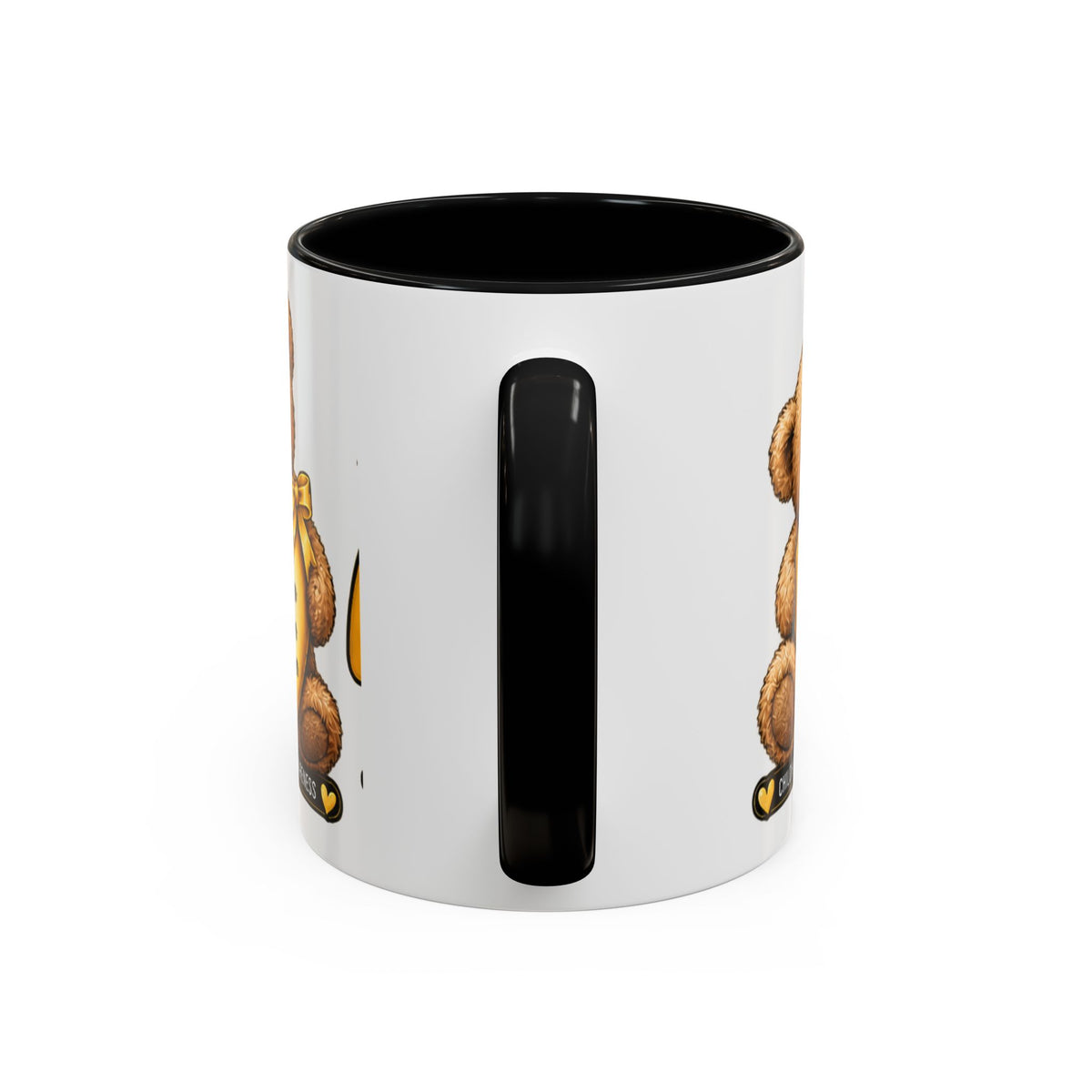Gold Ribbon Teddy Bear Childhood Cancer Awareness Accent Mug (11/15oz)
