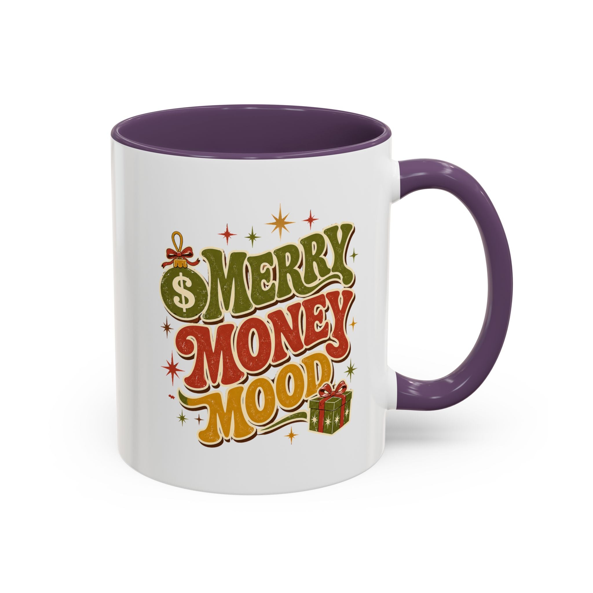 Modern Day Christmas Merry Money Mood Coffee Mug – Holiday Retro Gift Mug