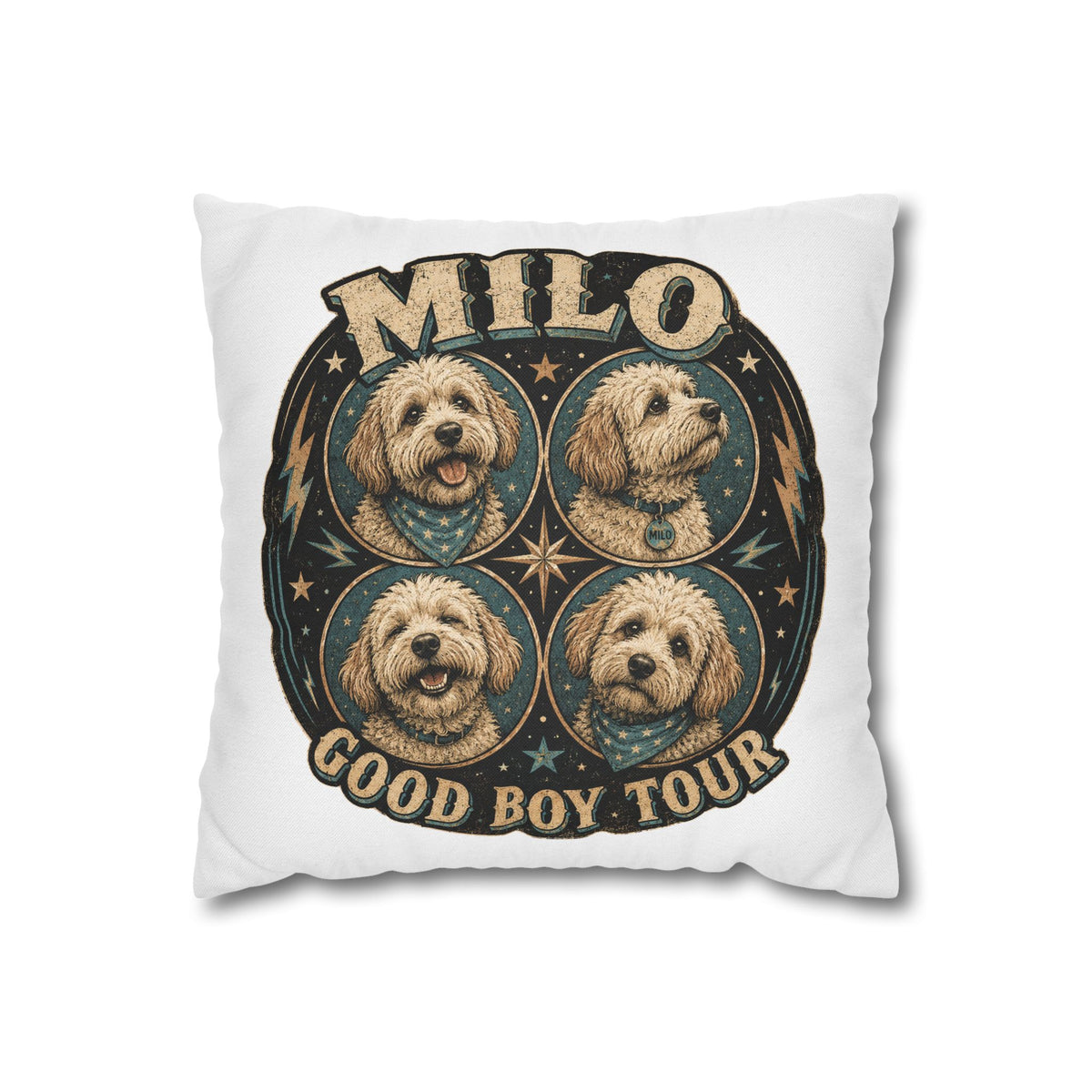 Milo "Good Boy Tour" Decorative Pillowcase Milo Bailey Dog Dad Mom
