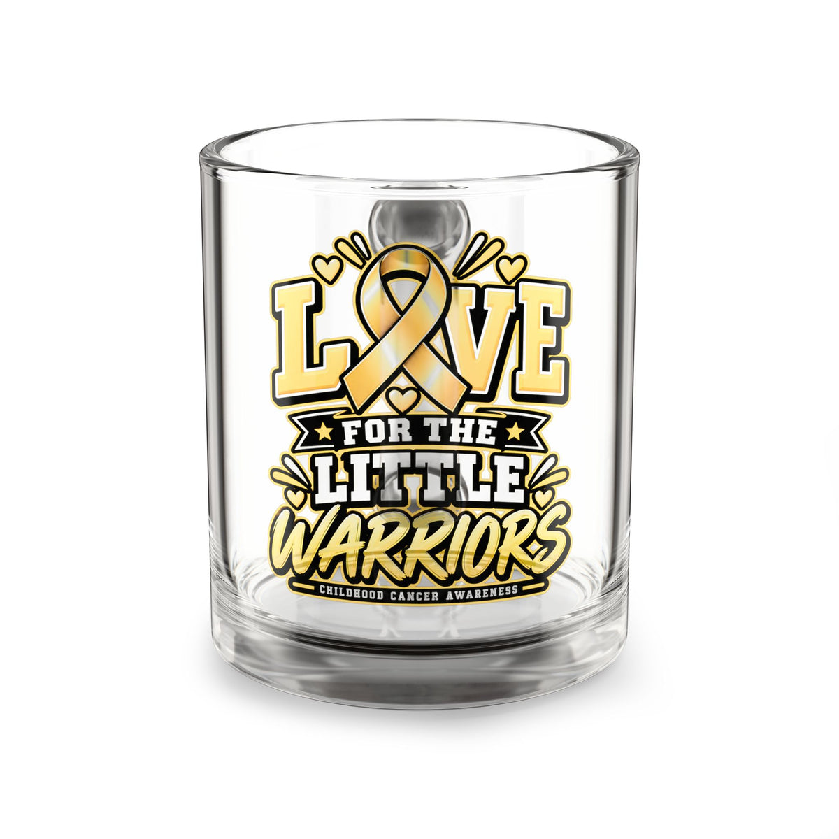 Love for the Little Warriors Childhood Cancer Awareness Glass Mug
