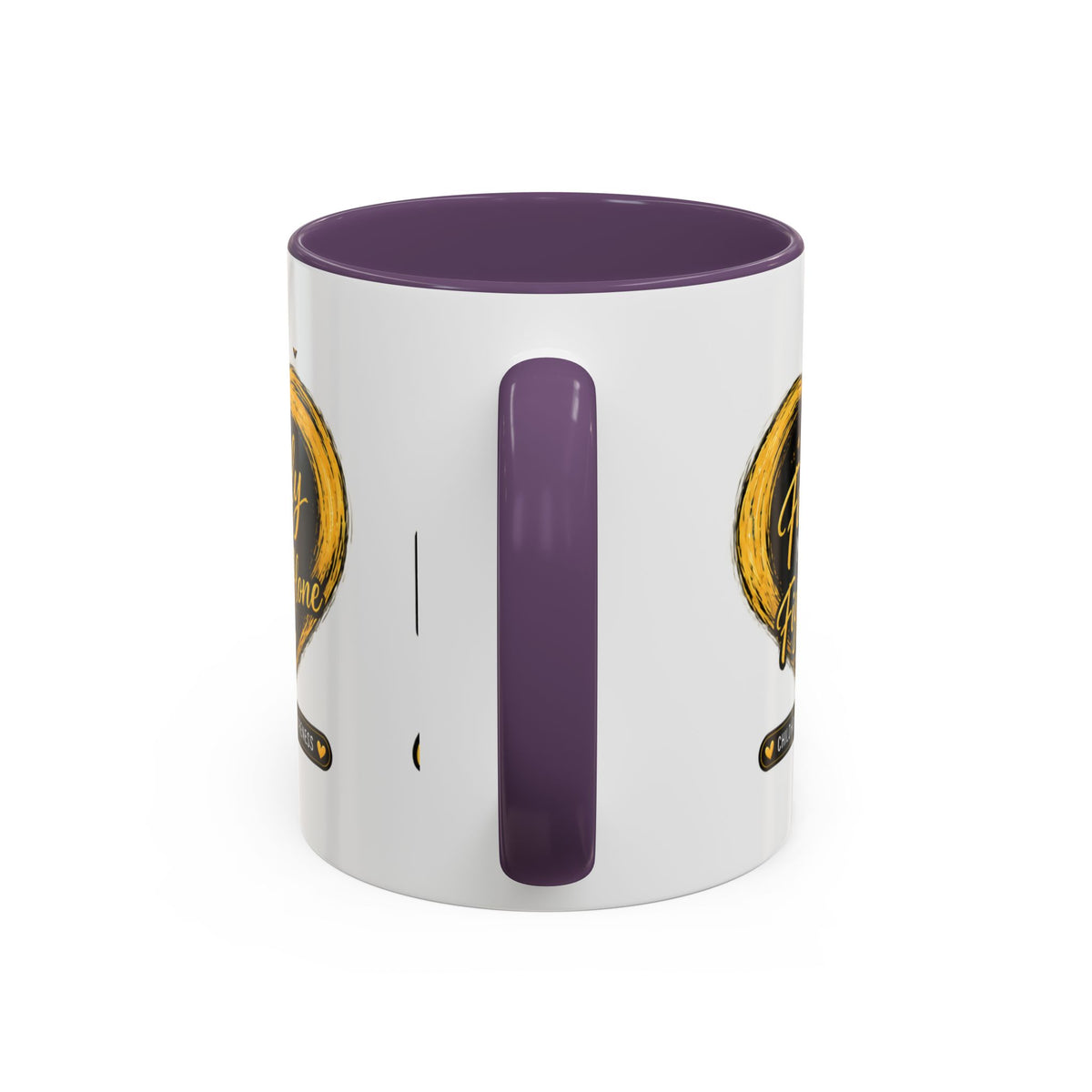 Childhood Cancer Awareness Accent Coffee Mug — "In This Family No One Fights Alone"