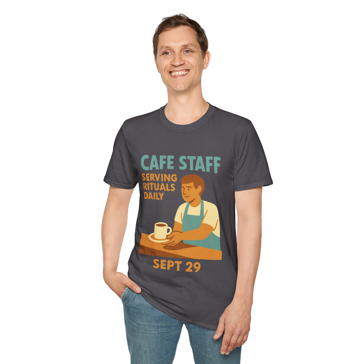 Cafe Staff Serving Rituals Daily National Coffee Day T-Shirt - Trending Now - September 2026