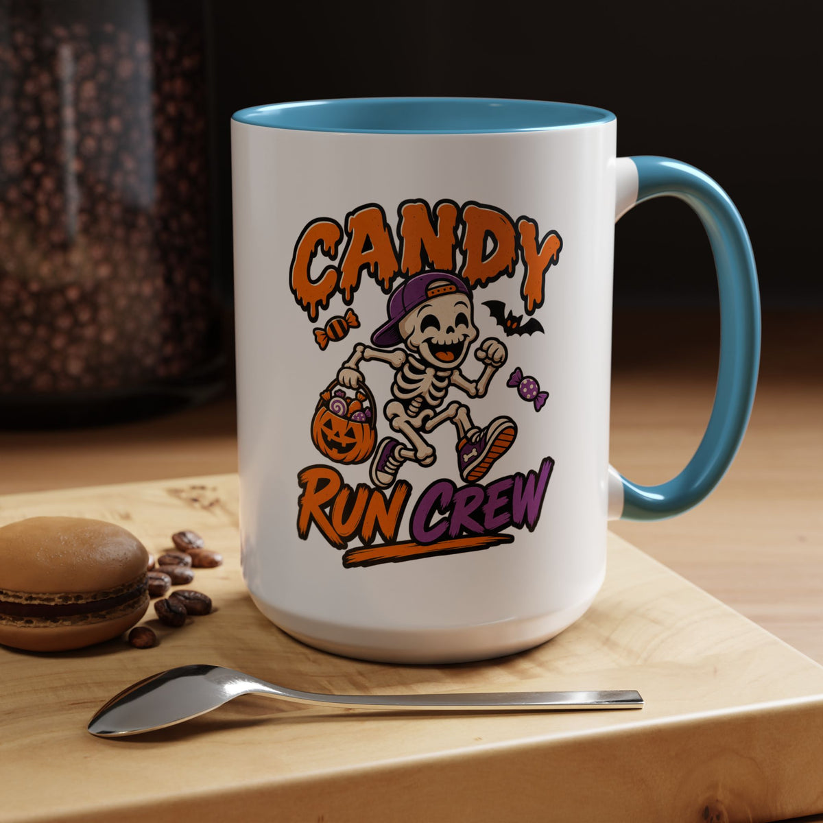 Candy Run Crew Coffee Mug — Halloween Skeleton Trick-or-Treat Accent Mug (11/15oz)