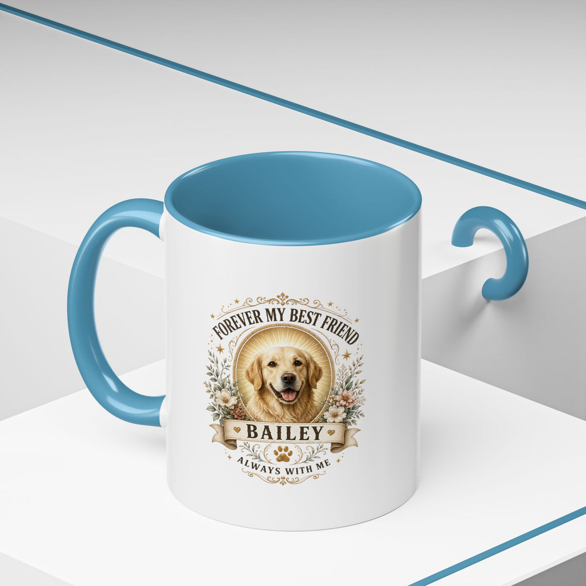 Milo Bailey Dog Dad Mom Personalized Dog Photo Coffee Mug — "Forever My Best Friend" Memorial Mug