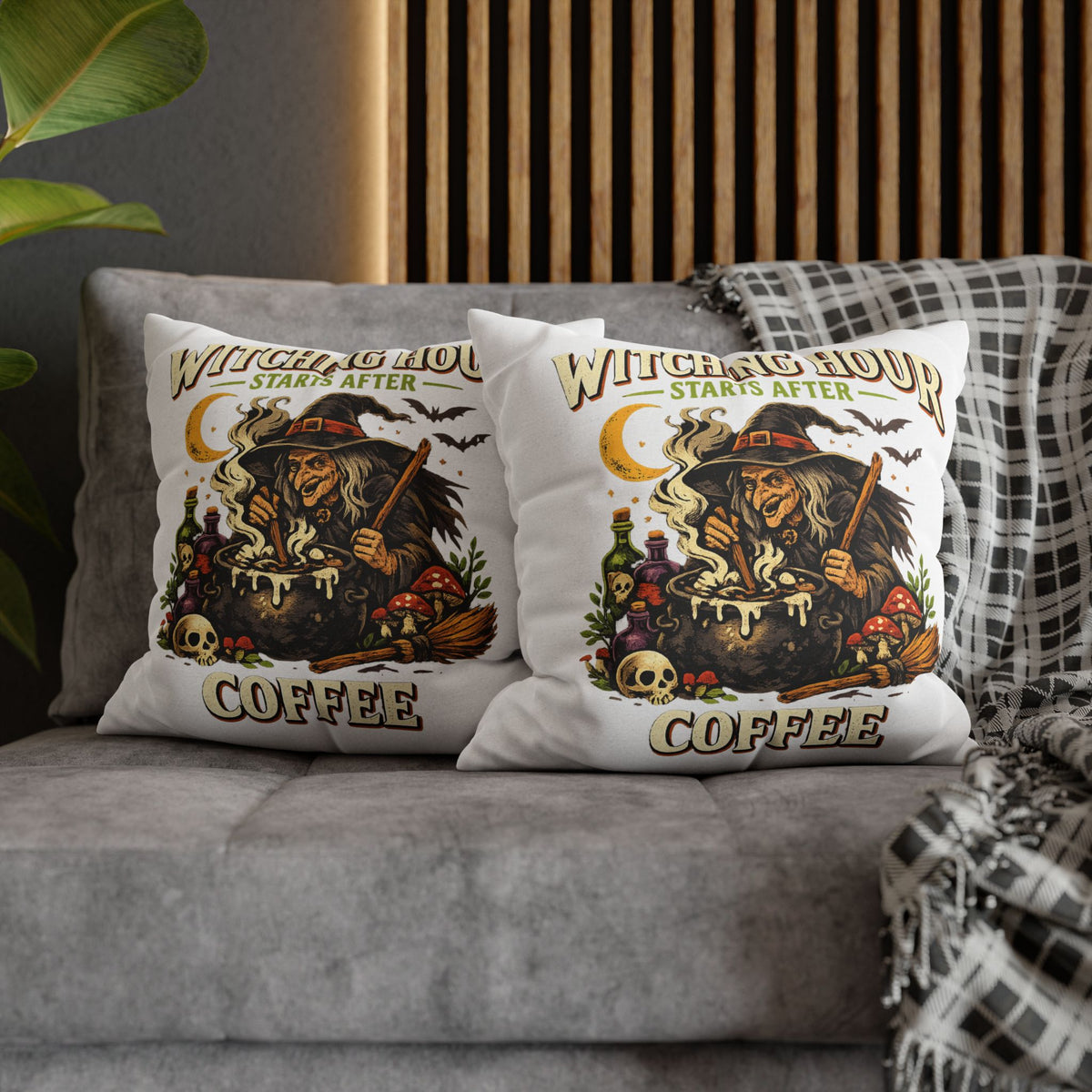 Halloween Witch Coffee Pillowcase