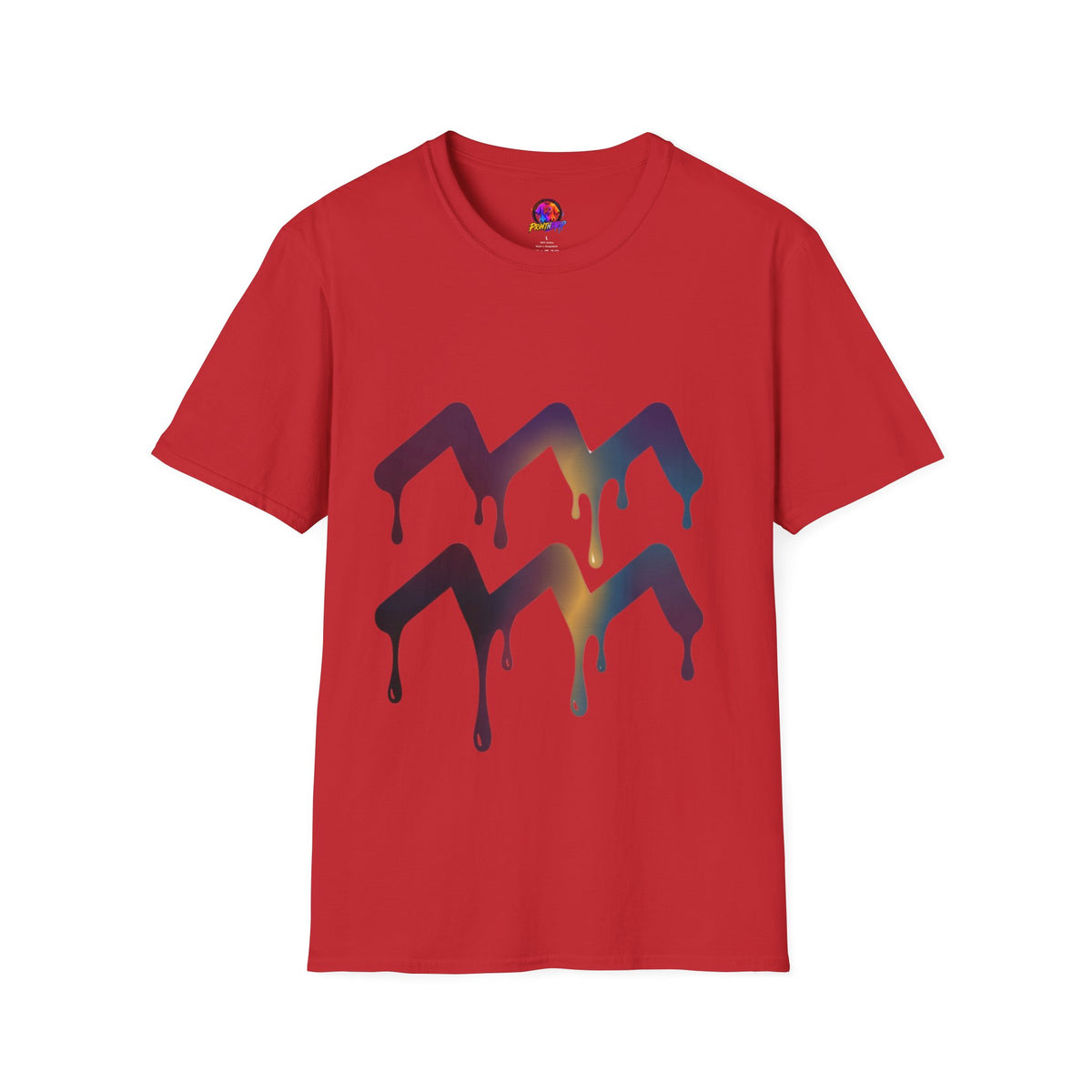 Aquarius Zodiac Dripping Chevron Graphic T-Shirt