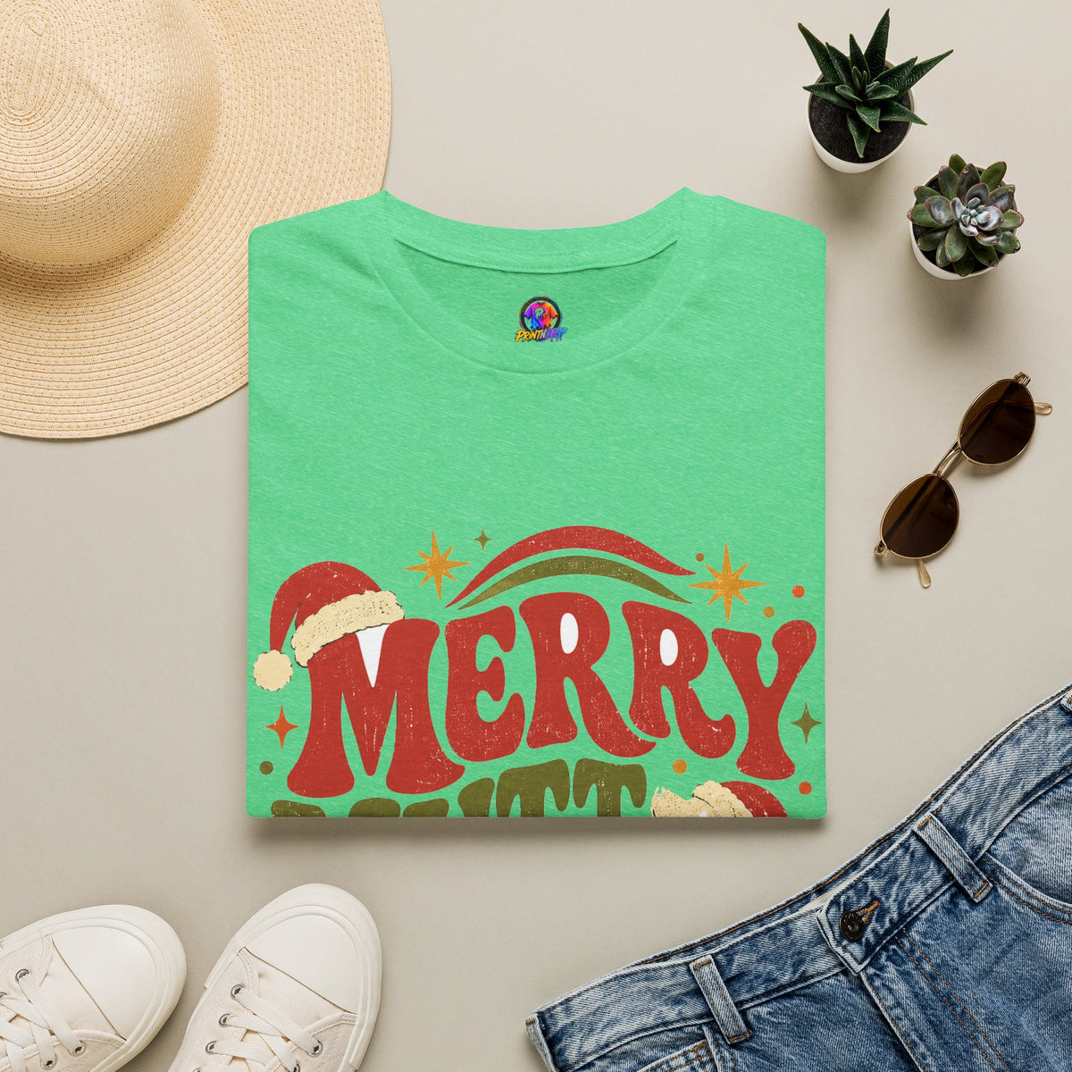 Merry Mutt Club T-Shirt — Retro Christmas Dog Lover Tee