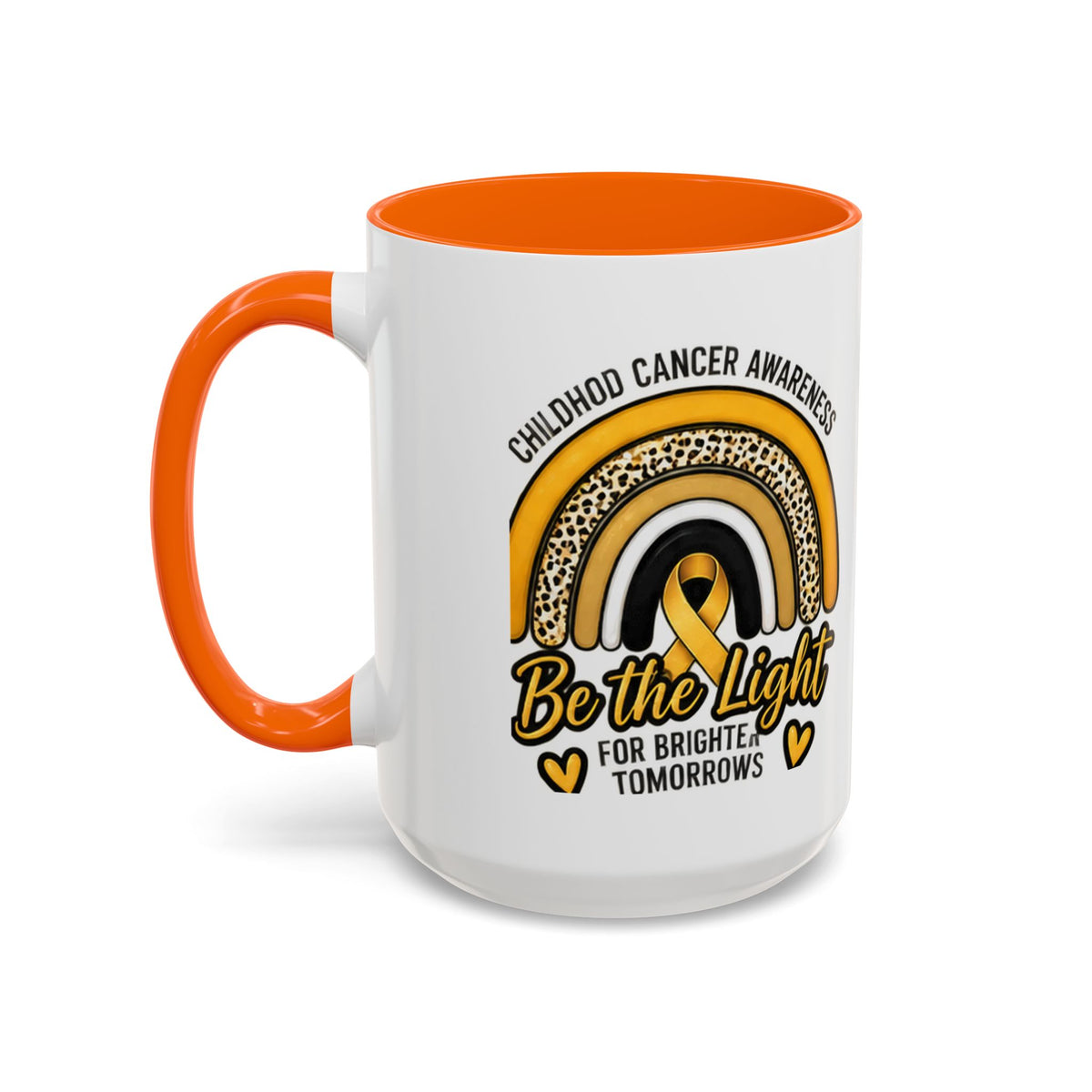 Childhood Cancer Awareness Accent Coffee Mug — "Be the Light" 11/15oz