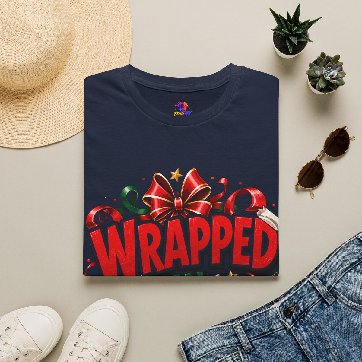 T-Shirt — "Wrapped in Chaos" Holiday Graphic Tee