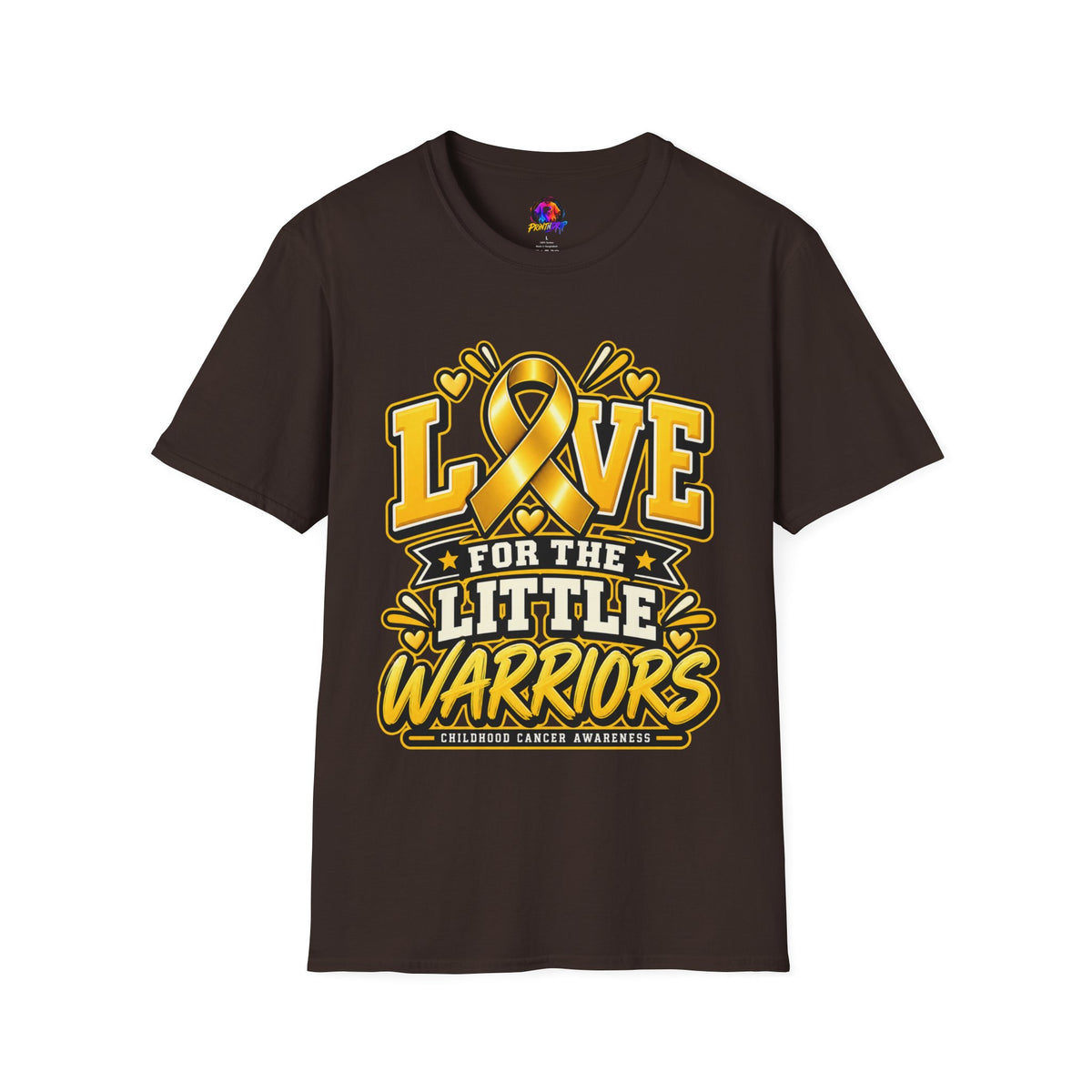 Childhood Cancer Awareness T-Shirt — "Love for the Little Warriors" Yellow Ribbon