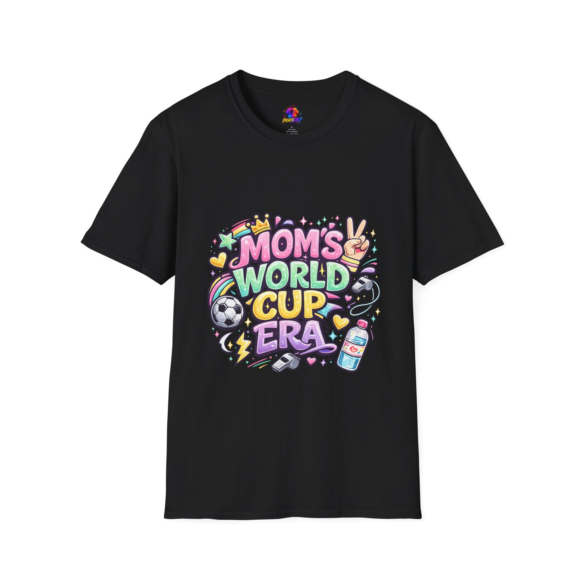 Girls Kids Mom's World Cup Era T‑Shirt — Playful Soccer Mom Tee