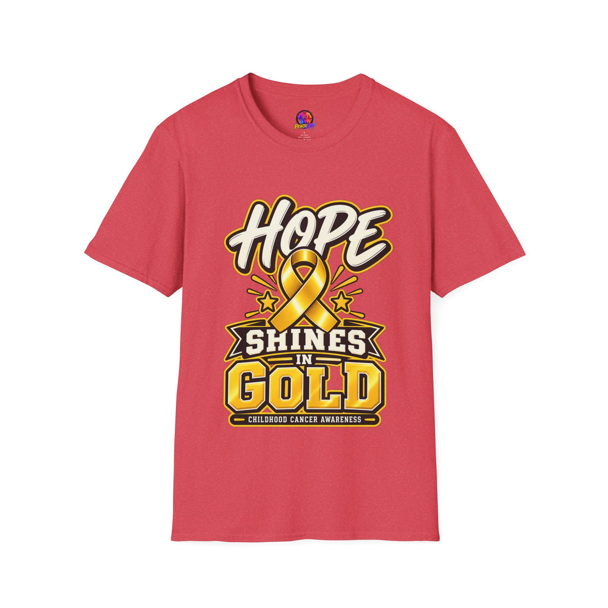 Hope Shines in Gold T-Shirt — Childhood Cancer Awareness Tee