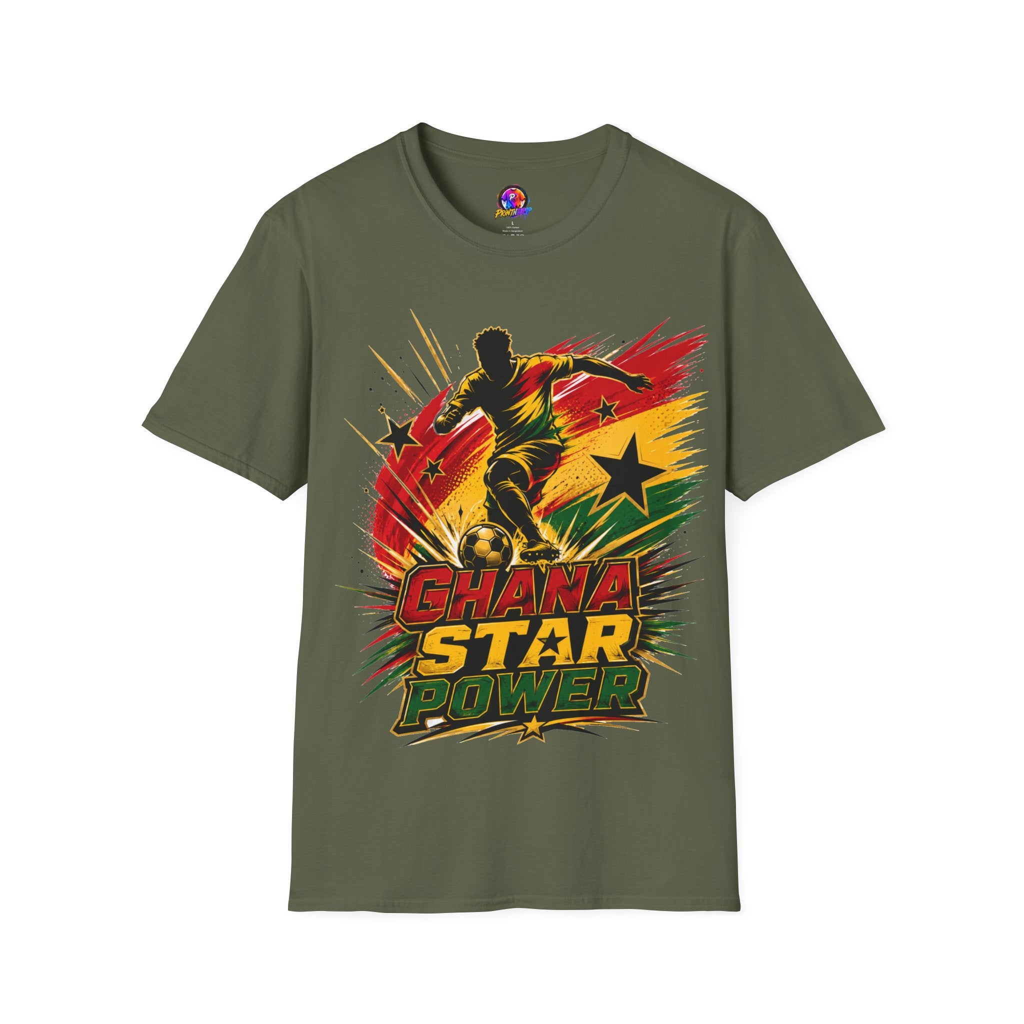 Ghana Star Power Soccer T-Shirt — Afro Football Fan Tee - Ghana T-Shirt