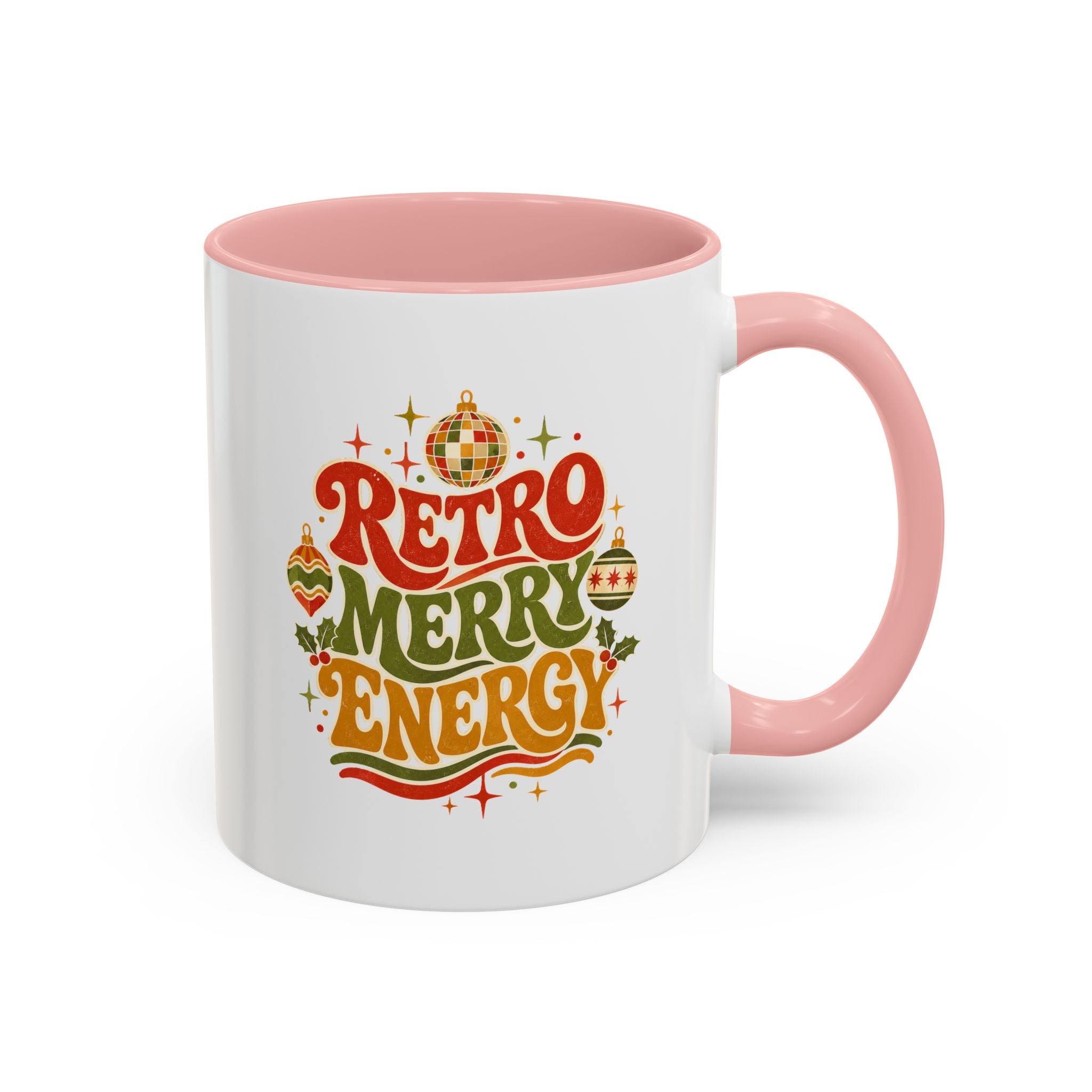 Modern Day Christmas Retro Merry Energy Coffee Mug — Festive 70s Holiday Design