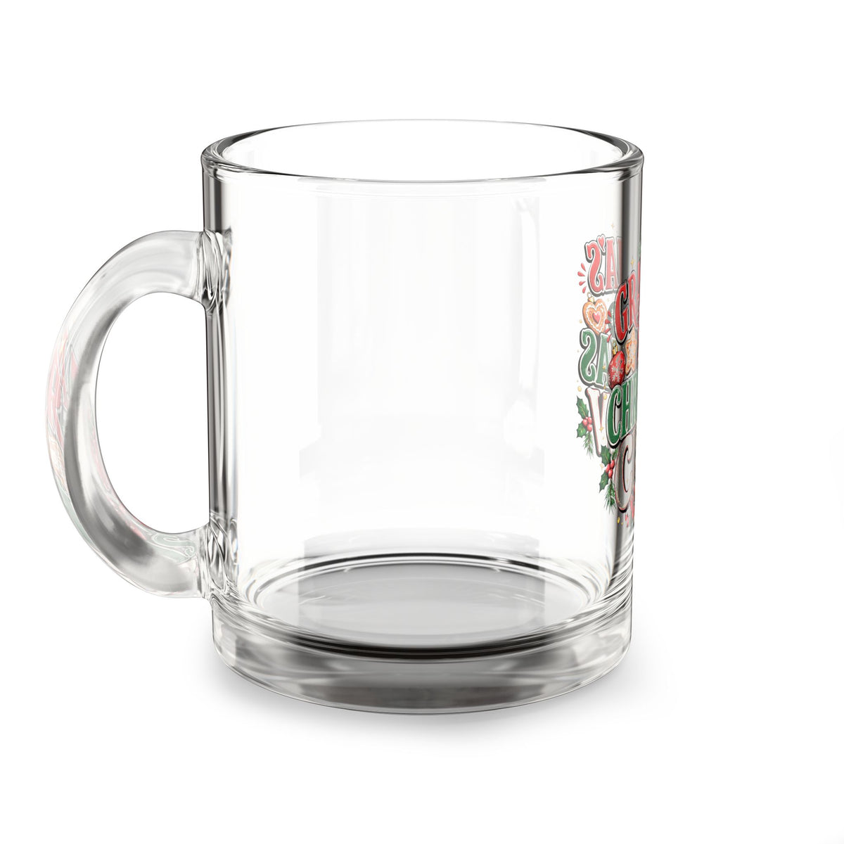 Christmas Glass Mug 10 oz Glass Mug — Grandma’s Christmas Crew 10oz Holiday Coffee Cup