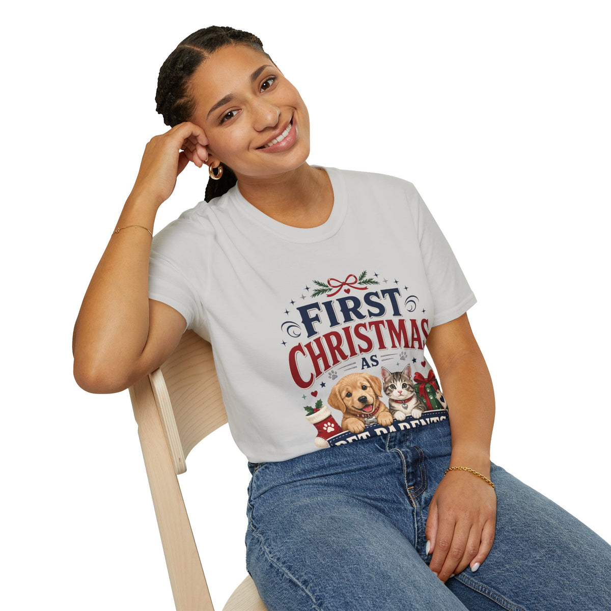 T-Shirt — "First Christmas as Pet Parents" Holiday Tee