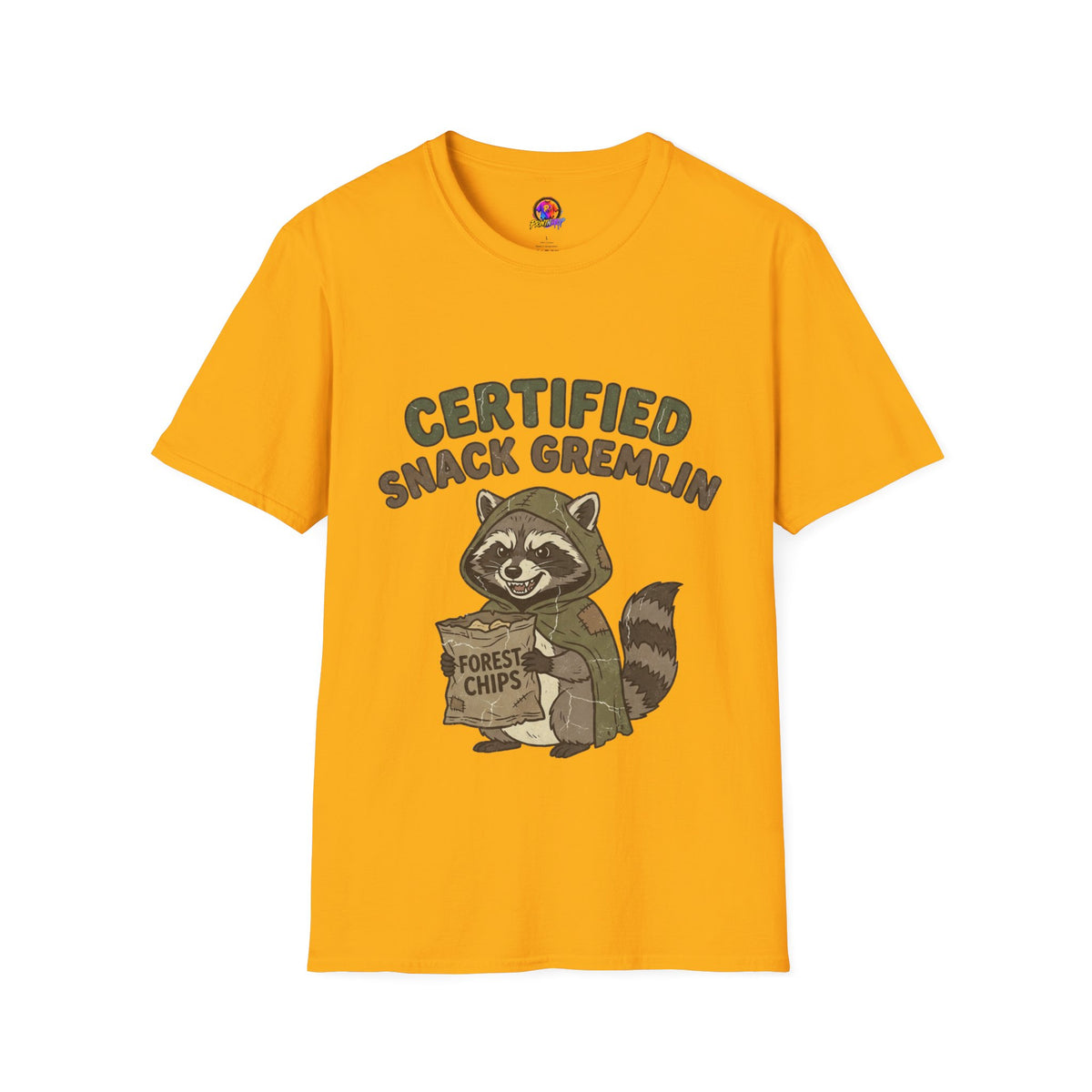 Certified Snack Gremlin T-Shirt — Funny Raccoon Snack Lover Tee