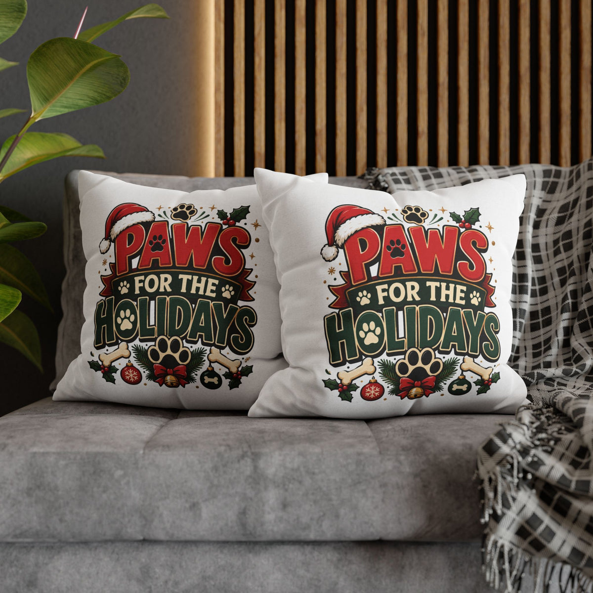Christmas Paws For The Holidays Pillowcase
