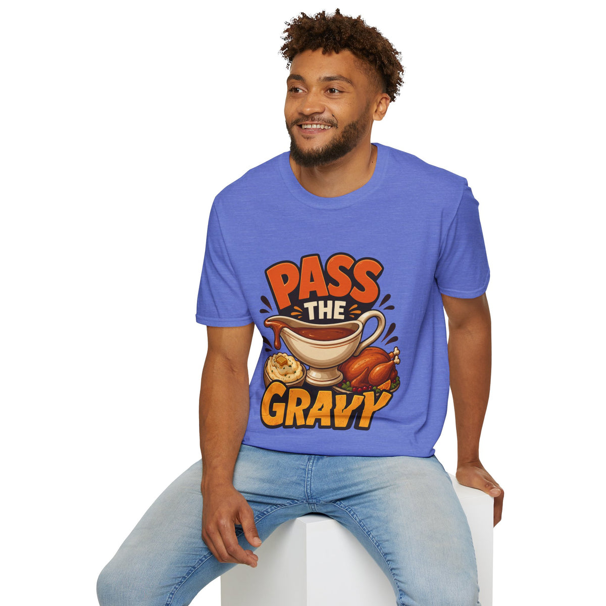 Thanksgiving T-Shirt Pass the Gravy T-Shirt — Funny Thanksgiving Turkey Dinner Tee