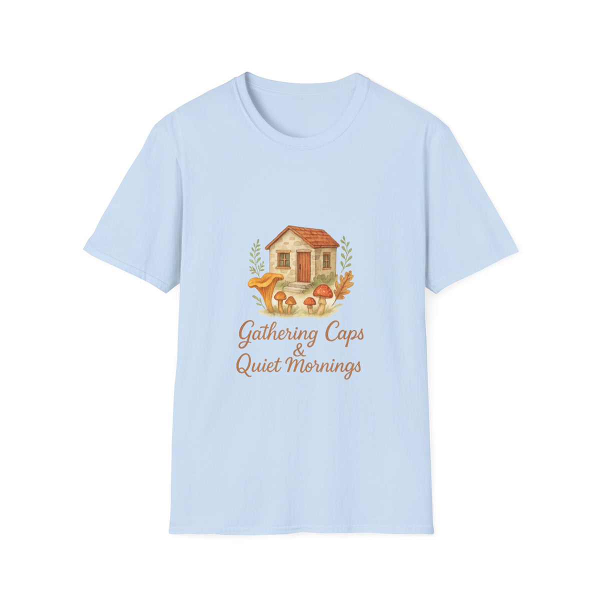 Cozy Cottage Graphic T-Shirt — 'Gathering Days, Quiet Mornings' - Trending Now - October 2026