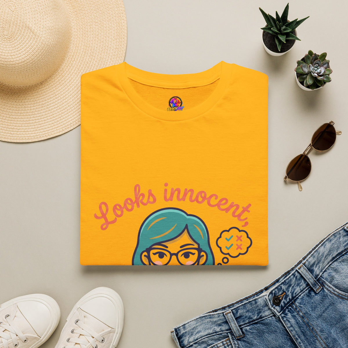 Looks Innocent Virgo T-Shirt — Funny Zodiac Graphic Tee for Virgo Women