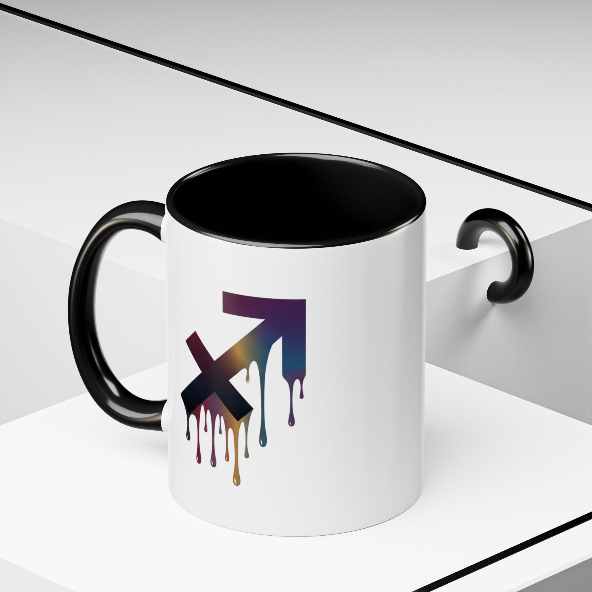 Sagittarius Drip Accent Coffee Mug — Zodiac Archer Horoscope Gift