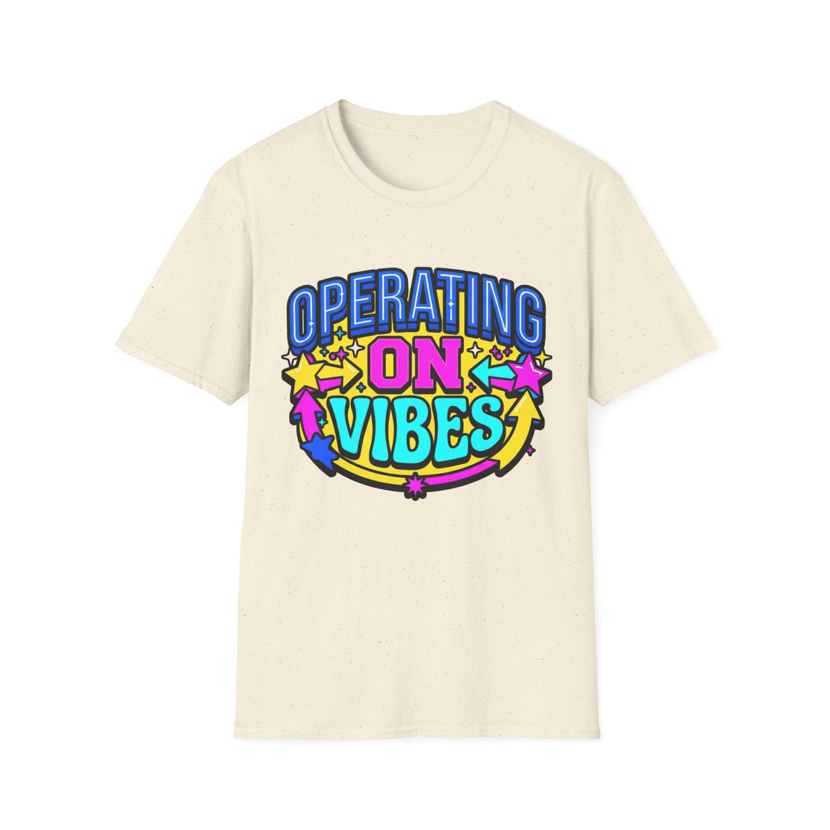 Operating On Good Vibes T-Shirt — Retro Rainbow Positive Energy Tee - Trending Now - August 2026