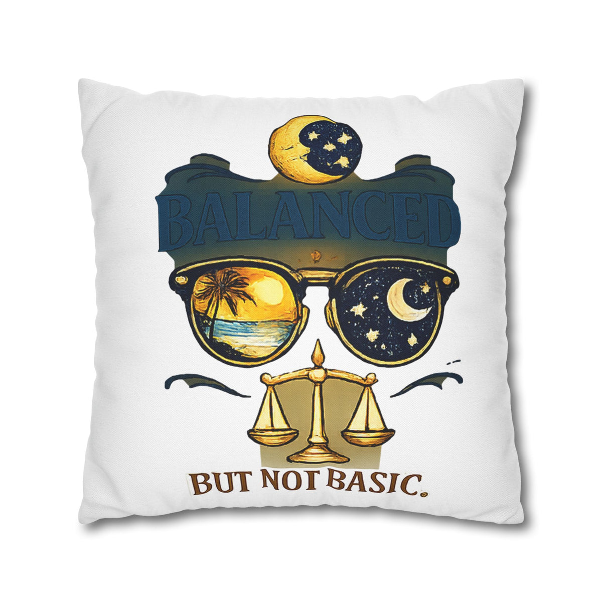Libra Zodiac Balance But Not Basic Spun Polyester Square Pillowcase