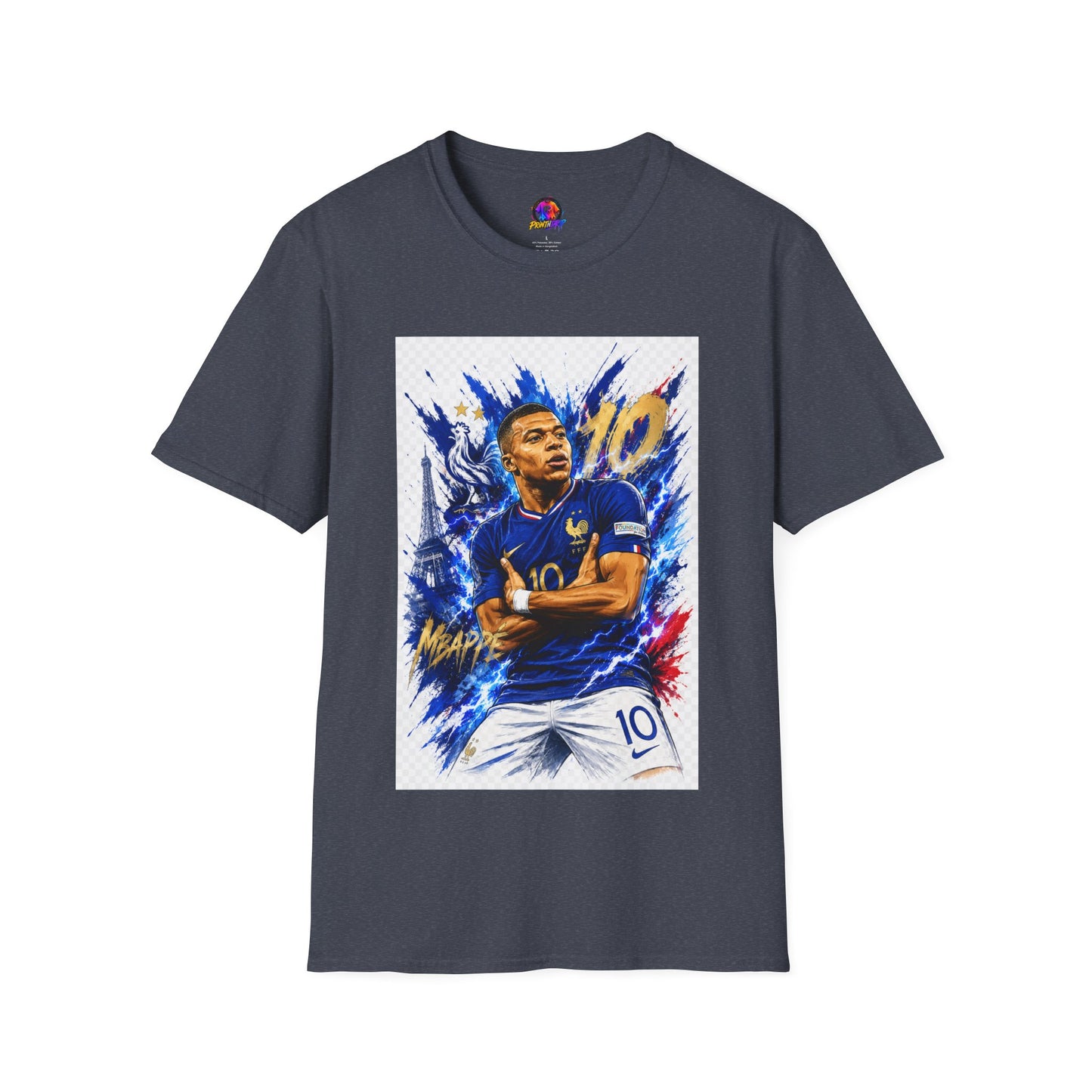 France Mbappé Soccer T-Shirt — #10 Blue Action Portrait Tee