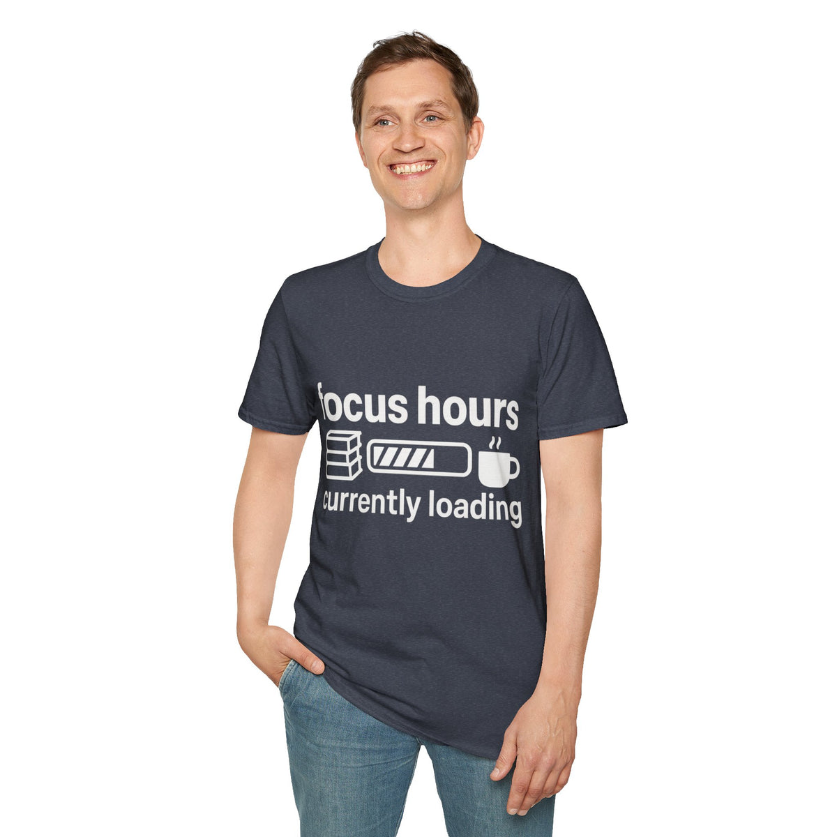 Focus Hours T-Shirt — "Focus Hours Currently Loading" Graphic Tee for Productivity & Remote Work - Trending Now - August 2026 Trends - Everyday T-Shirt