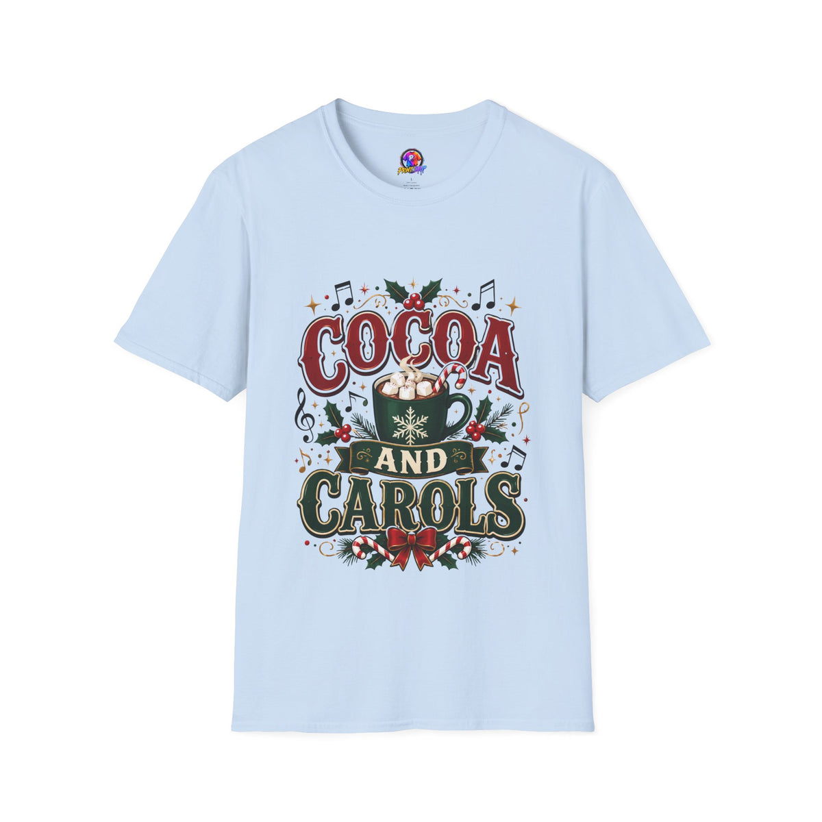 Cocoa and Carols T-Shirt — Cozy Holiday Cocoa Graphic Tee