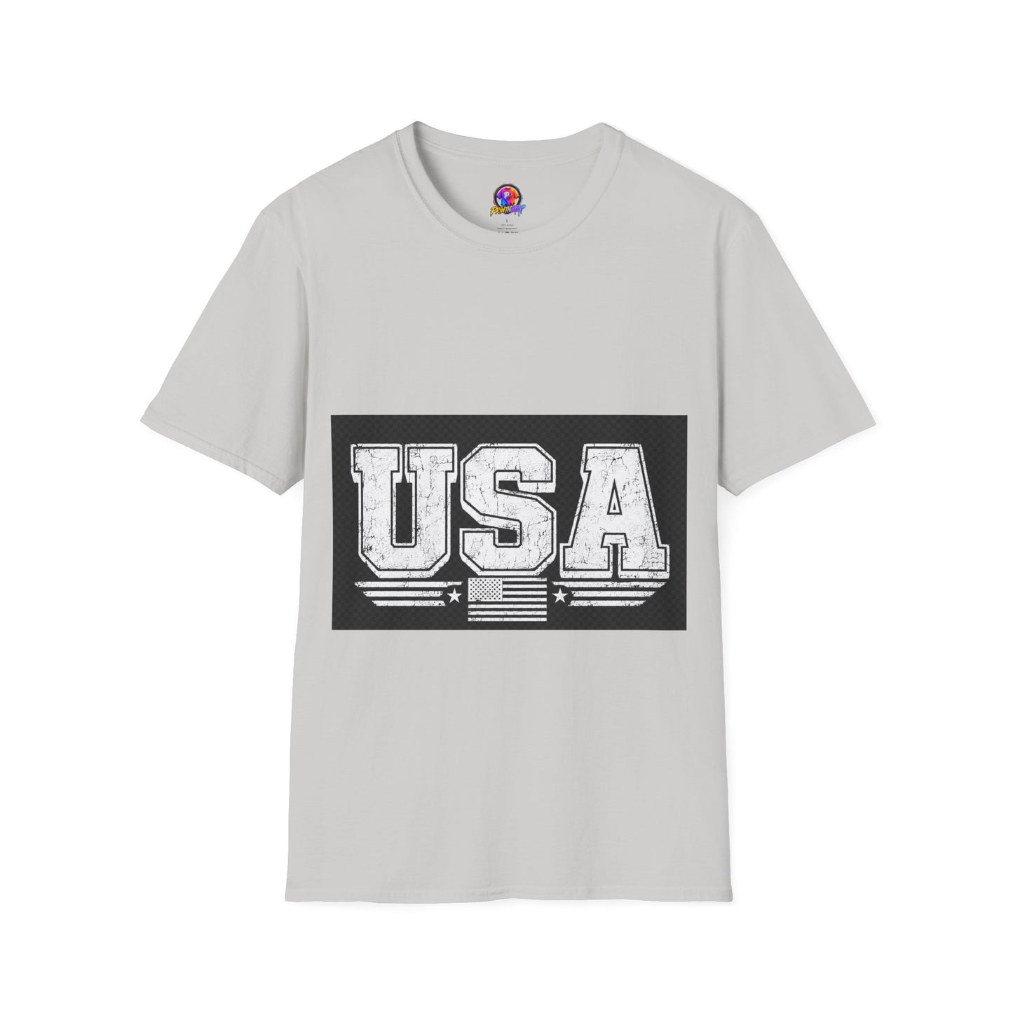 USA Vintage Block T-Shirt — Patriotic Americana Graphic Tee