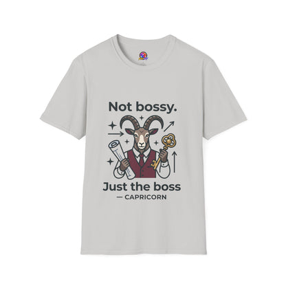 Capricorn T-Shirt — "Not Bossy, Just the Boss" Zodiac Goat Tee