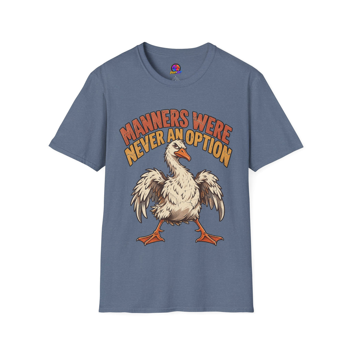 Funny And Witty “Manners Were Never An Option” Goose Graphic T-Shirt