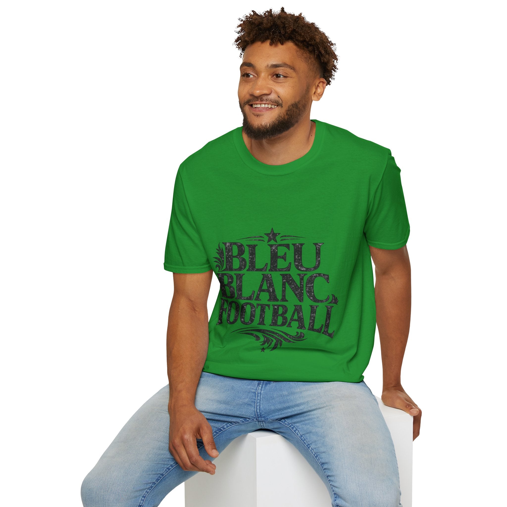 France Bleu Blanc Football T-Shirt — Vintage French Football Tee
