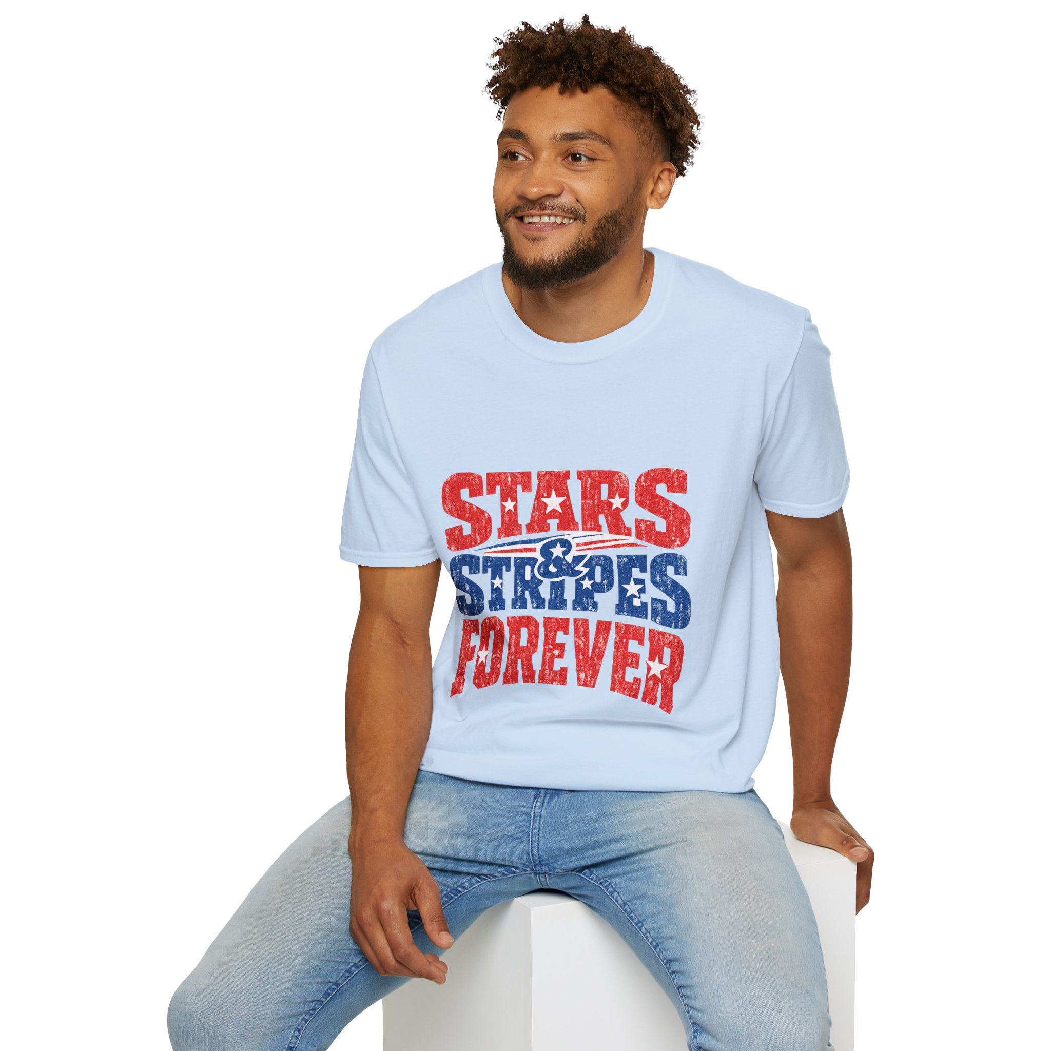 USA Stars & Stripes Forever T-Shirt — Patriotic Red White Blue Graphic Tee