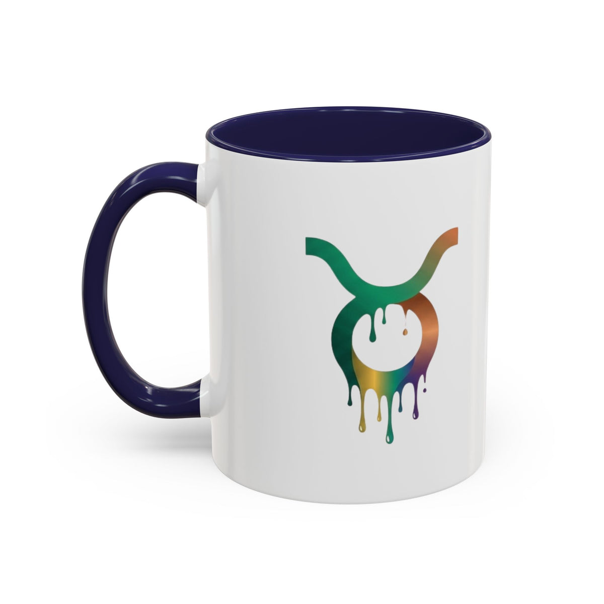 Taurus Drip Zodiac Coffee Mug — Colorful Taurus Symbol Accent Mug