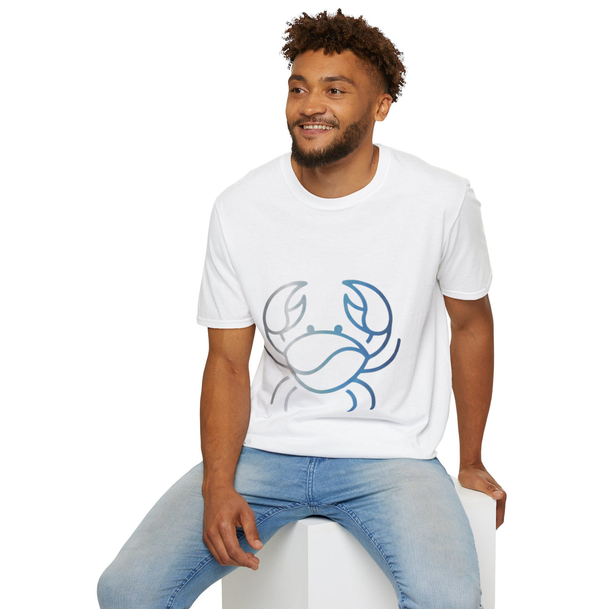 Cancer Zodiac Crab Graphic T-Shirt — Minimal Coastal Zodiac Summer Tee