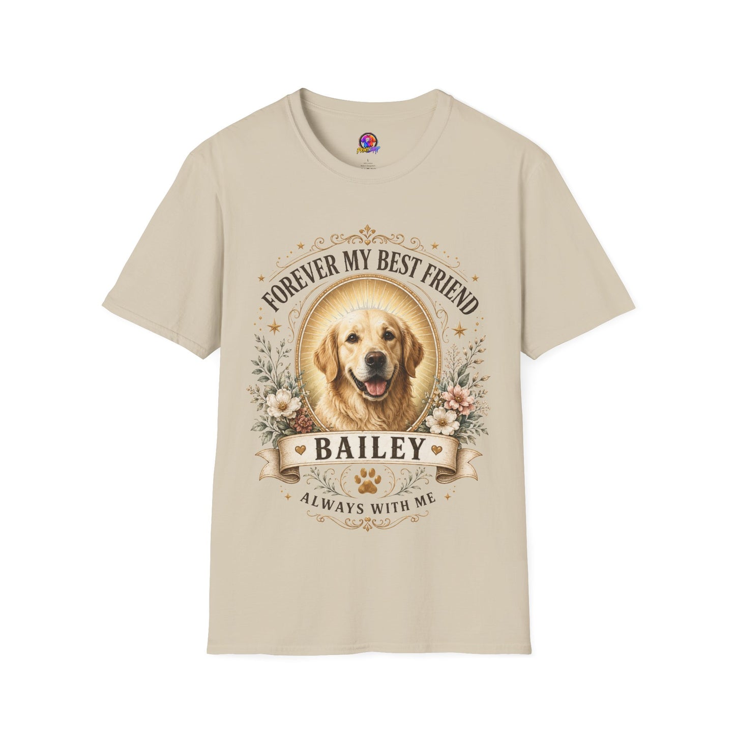 Forever My Best Friend Dog T-Shirt — Personalized Pet Memorial Tee ("Bailey")