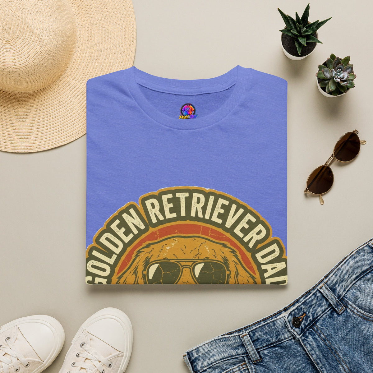 Golden Retriever Dad T-Shirt — Certified Retro Dog Dad Tee