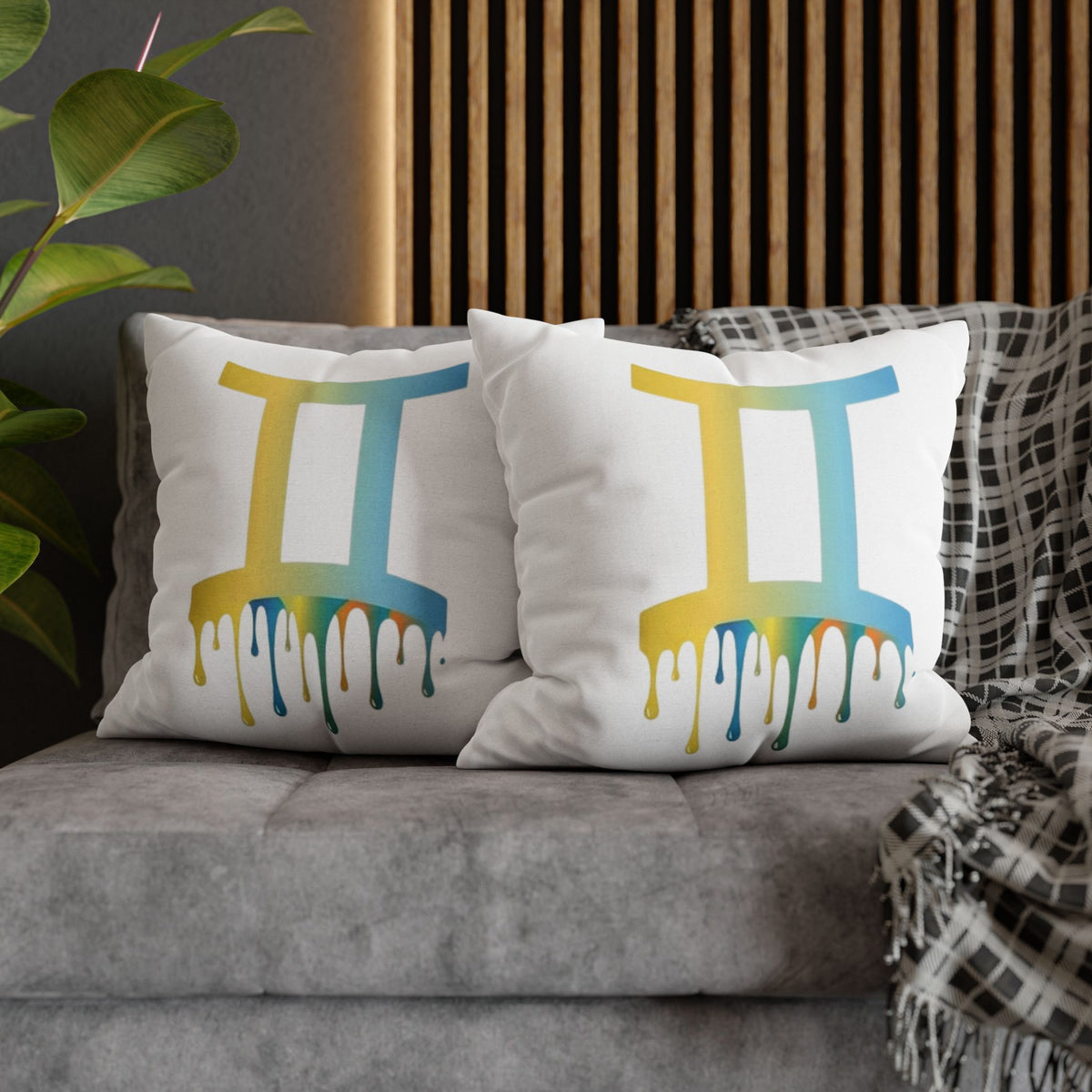 Gemini Drip Zodiac Pillow pillowcase Spun Square Pillowcase