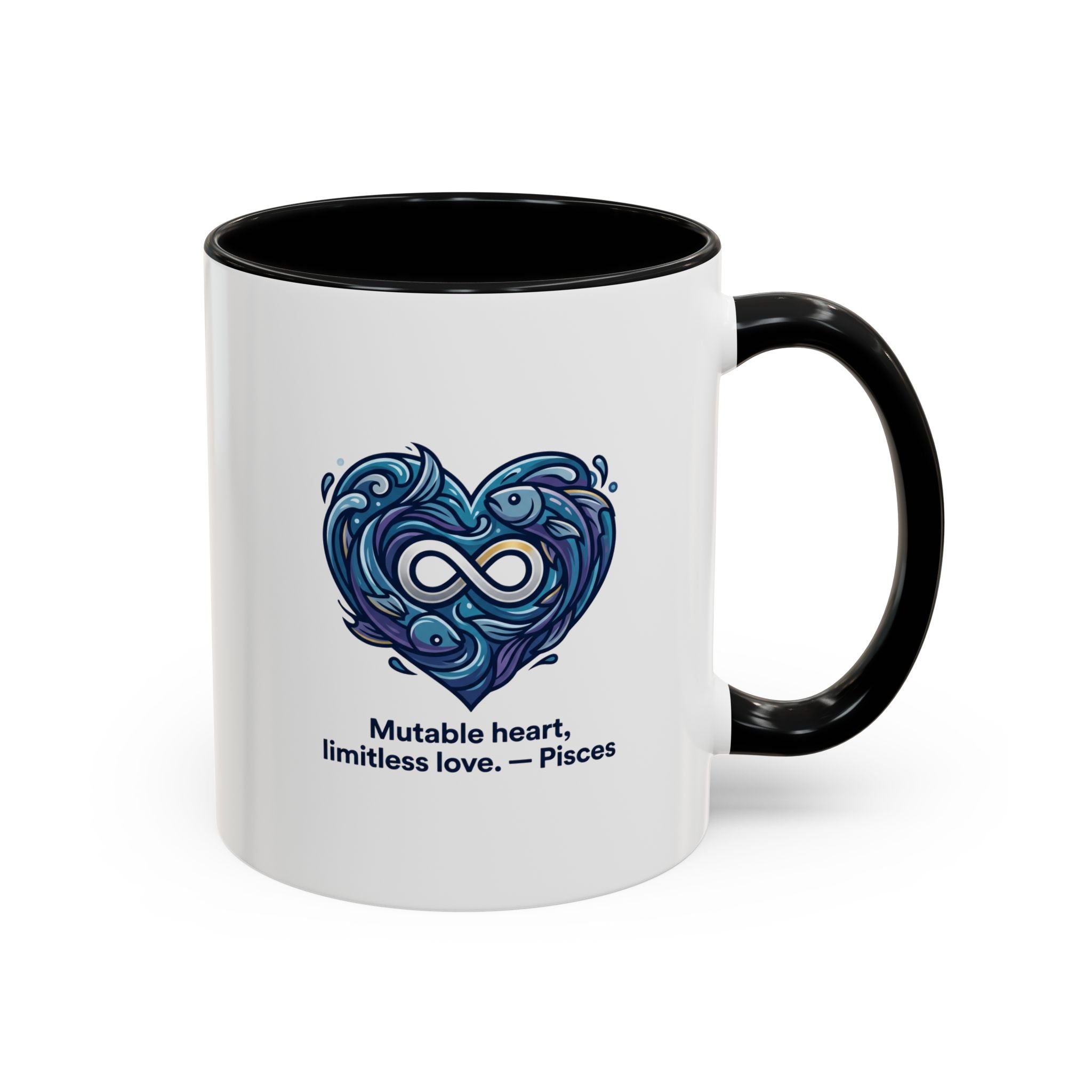 Pisces Heart Coffee Mug — "Mutable heart, limitless love" Zodiac Gift