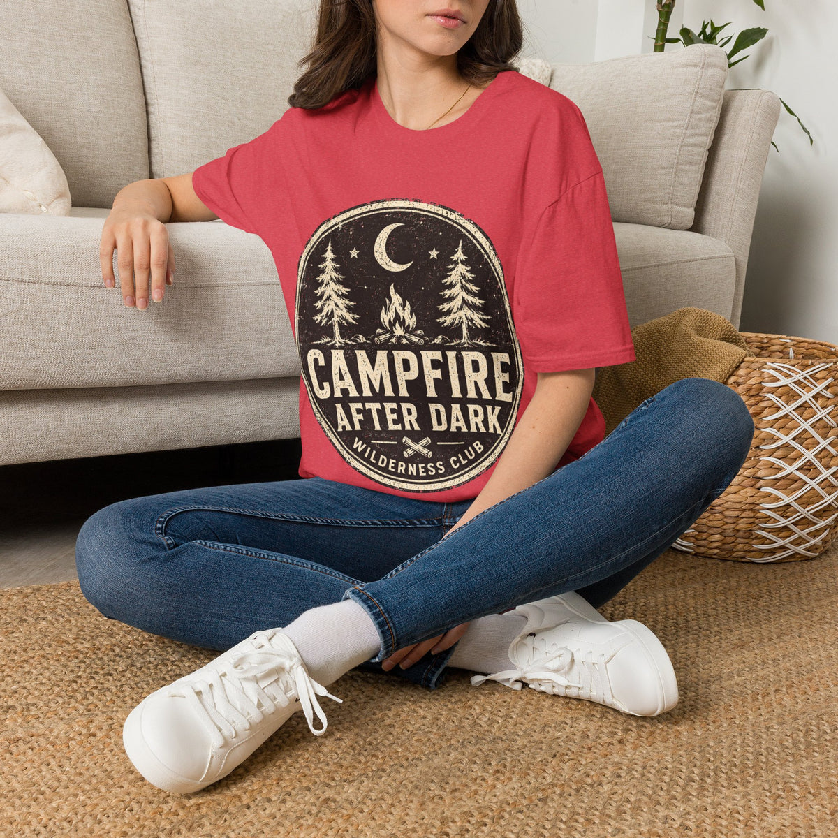 Campfire After Dark Tee — Vintage Wilderness Camping T-Shirt