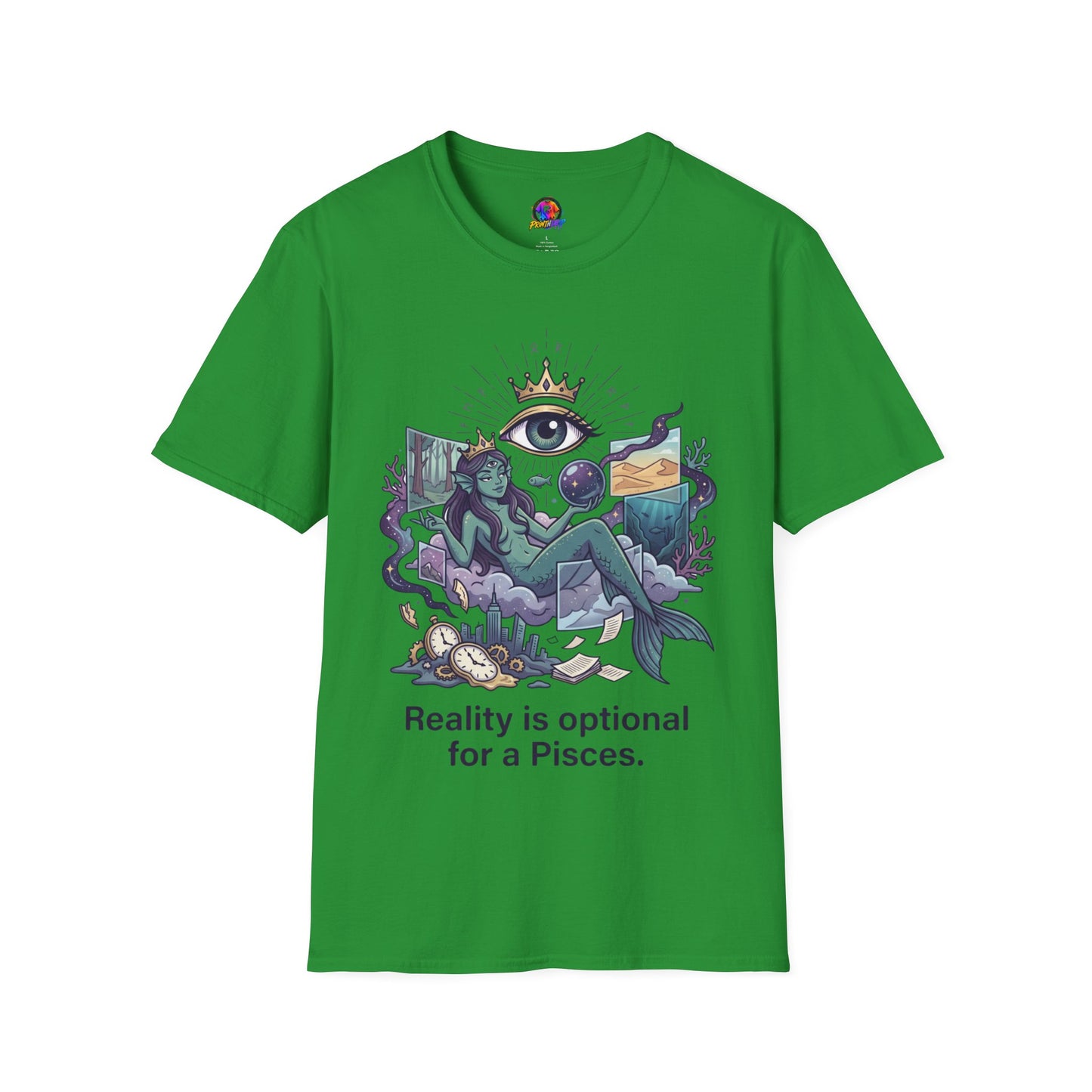 Pisces Mystic Tee — "Reality is optional for a Pisces" Astrological Graphic T-Shirt