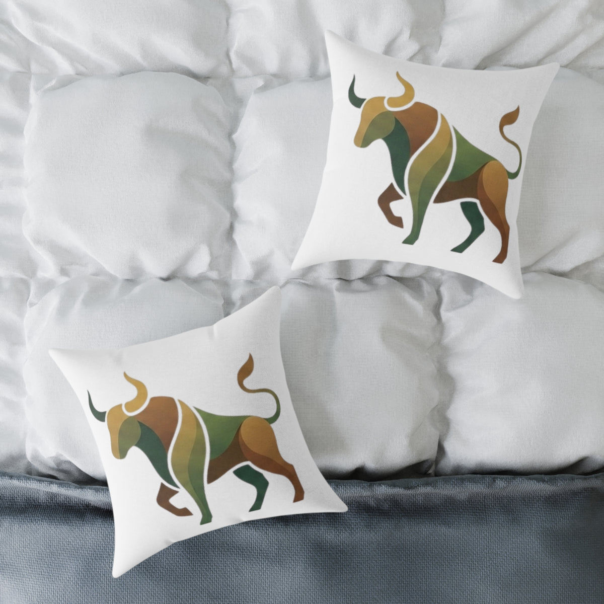 Zodiac Taurus Bull  Astrological Square Poly Canvas Pillow