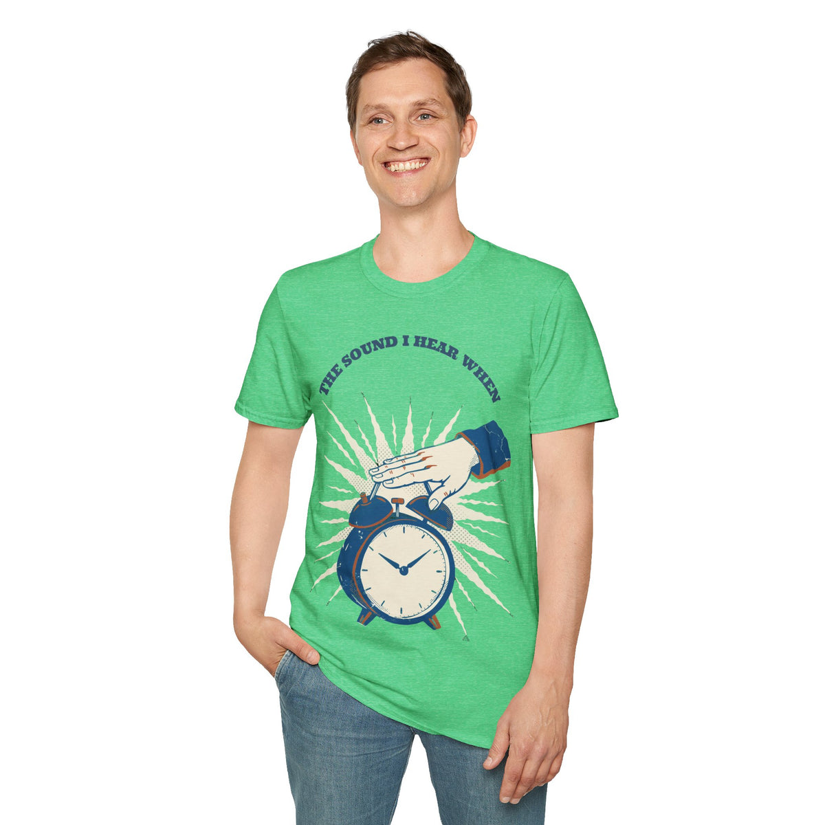 "The Sound I Hear When" Retro Alarm Clock Tee | Relatable Funny Quote T-Shirt - Trending Now - September 2026