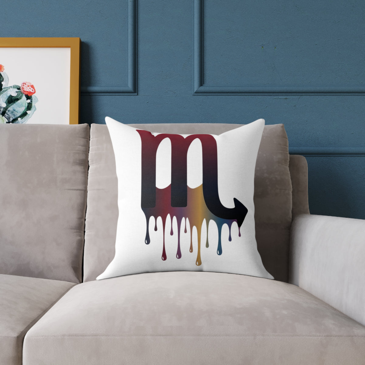 Dripping Zodiac Scorpio Square Poly Canvas Pillow