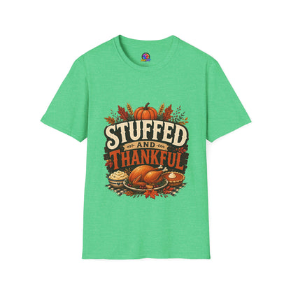 Stuffed and Thankful T-Shirt — Thanksgiving Pumpkin Fall Graphic Tee